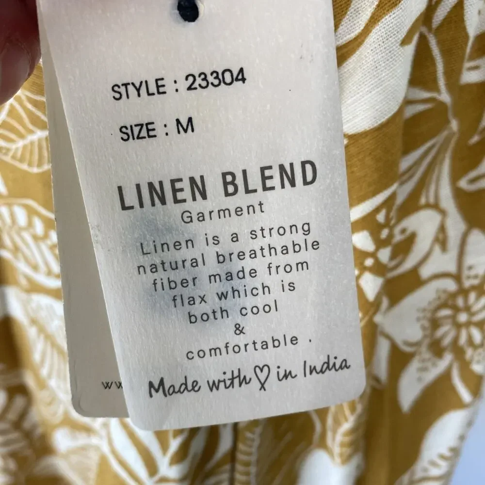NWT Sincerely Jules Mini Dress Womens M Floral Strappy Tropical Linen Blend - Picture 7 of 13